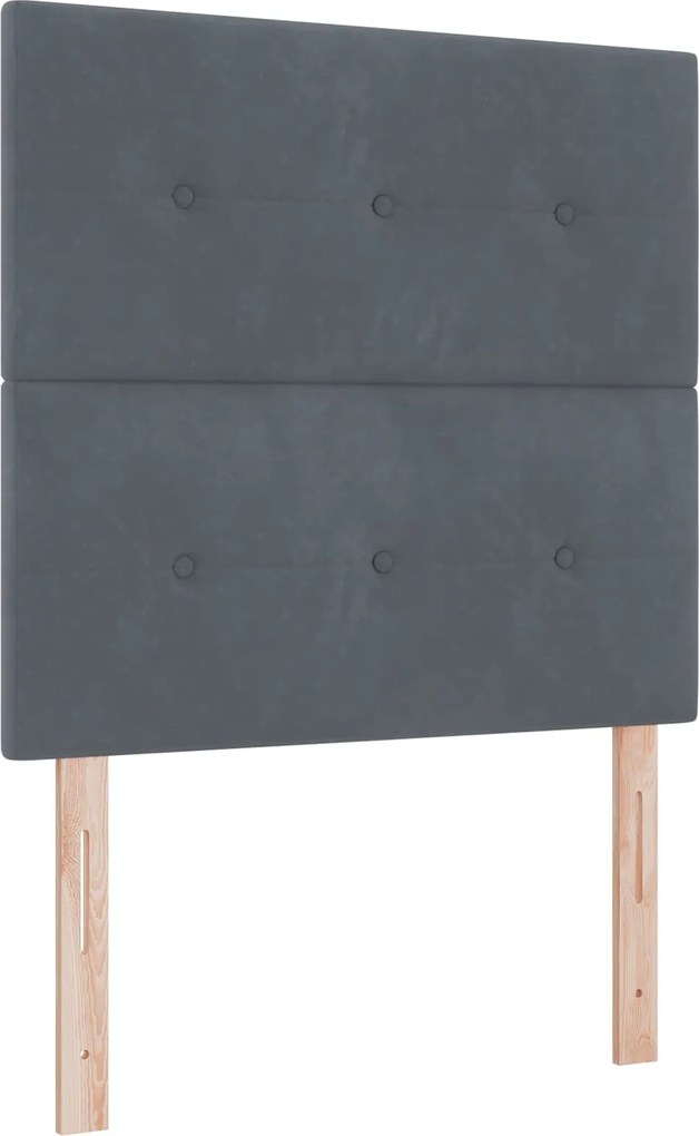 vidaXL Tăblie LED cu benzi LED Manual Gri 80 cm Catifea