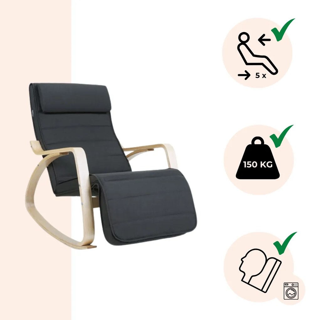 Jurhan Scaun balansoar SWING, capacitate max. 150kg, 67x115x91cm, antracit