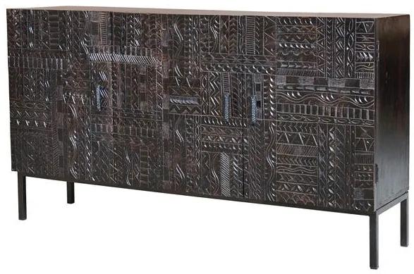 Bufet inferior maro din lemn de mango si fier 150 cm Hieroglyph Giner y Colomer