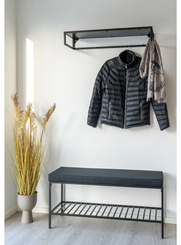 Vita bench, negru, cu picioare negre, 100x36x48,5 cm