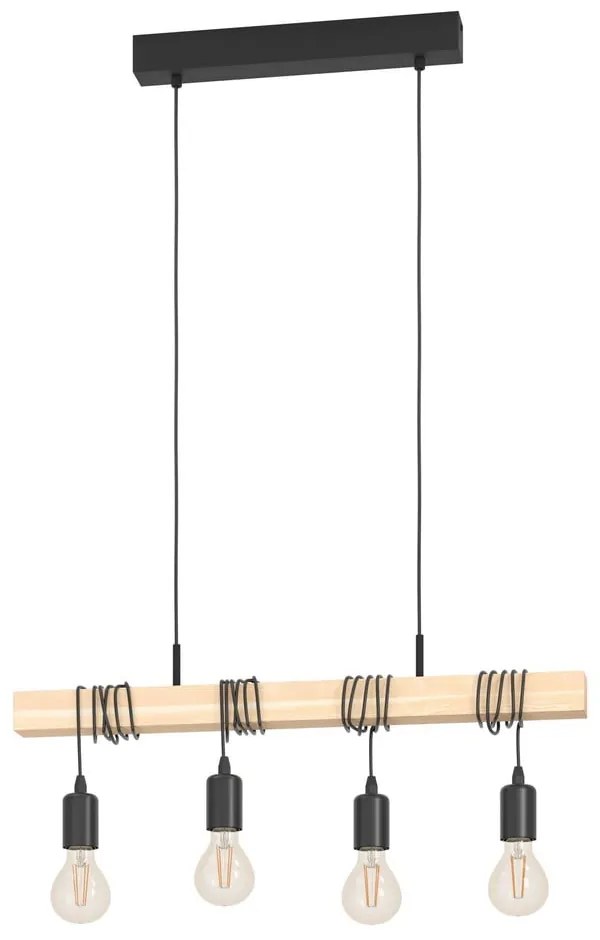 Lustră neagră/în culoare naturală TOWNSHEND – EGLO