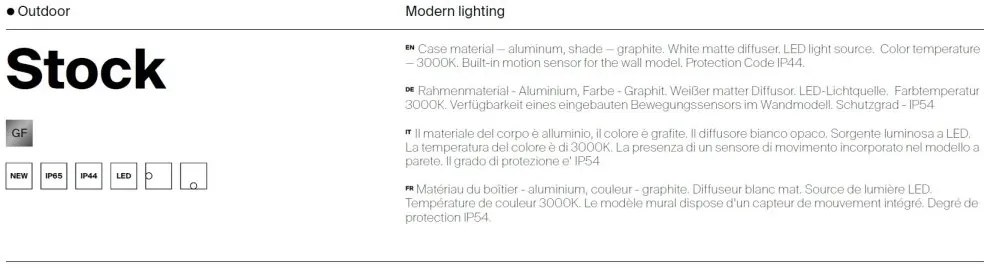 Aplica LED de perete iluminat exterior IP65 Stock