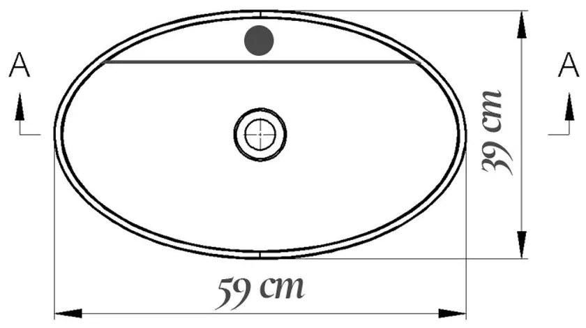 Lavoar baie pe blat oval Fluminia Loira New