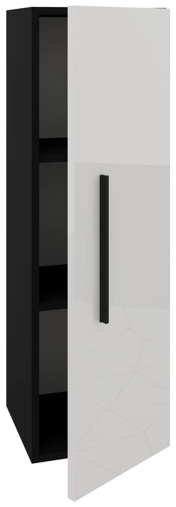 Soldat Kos, O Usa, Negru/Alb Lucios, MDF, 30 x 30 x 95 cm