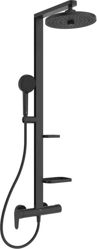 Coloana de dus cu baterie monocomanda negru mat Ideal Standard Alu+