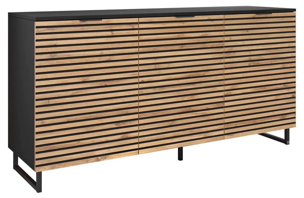 Dulap Surezina 3D (Negru grafit + Stejar wotan) . 1105938