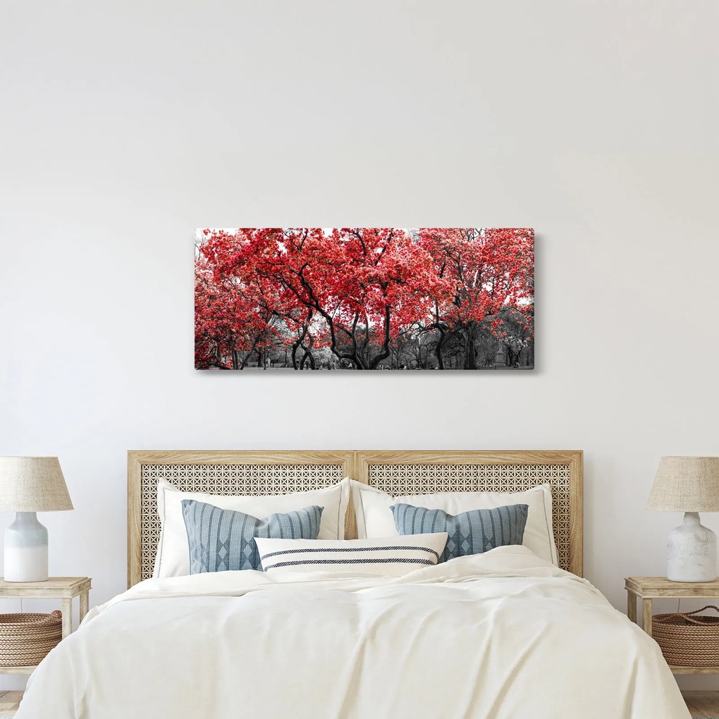 Tablou - Copacii roșii, Central Park, New York (120x50 cm)
