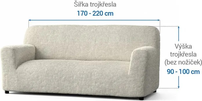 Gaico Huse bielastice COSTINA smântânii fotoliu triplu (l. 170 - 220 cm)