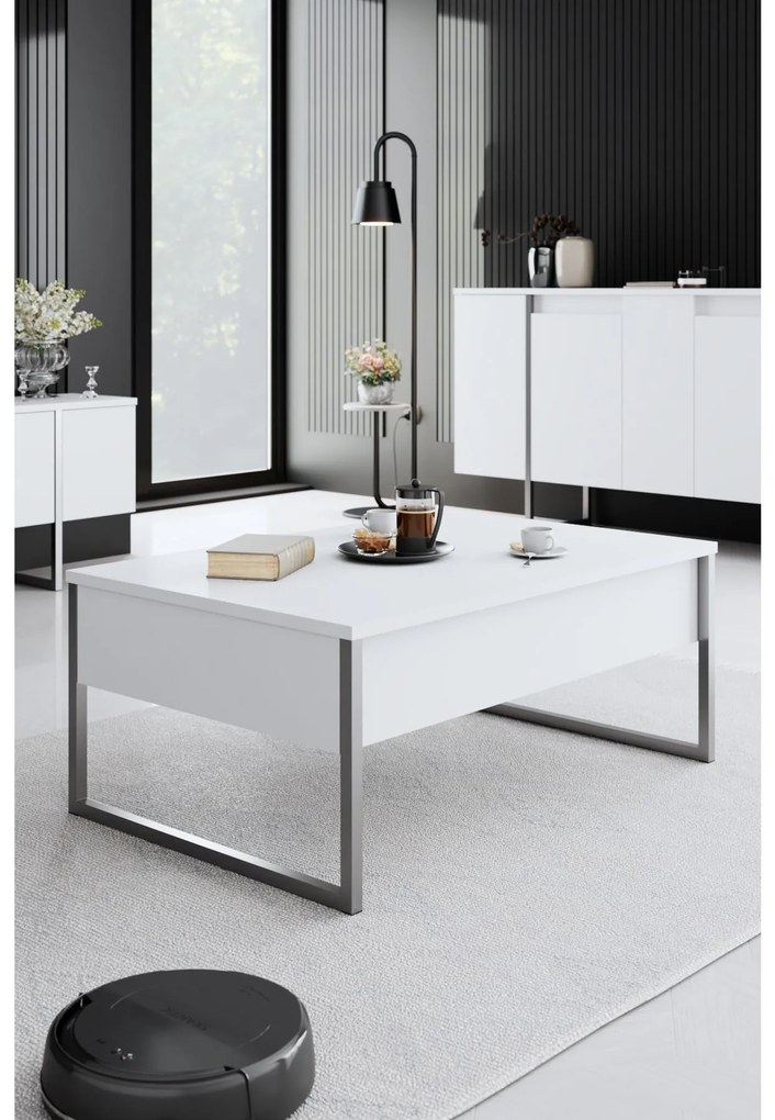 Mobilier living Luna set (Alb + Argintiu) . 1102330