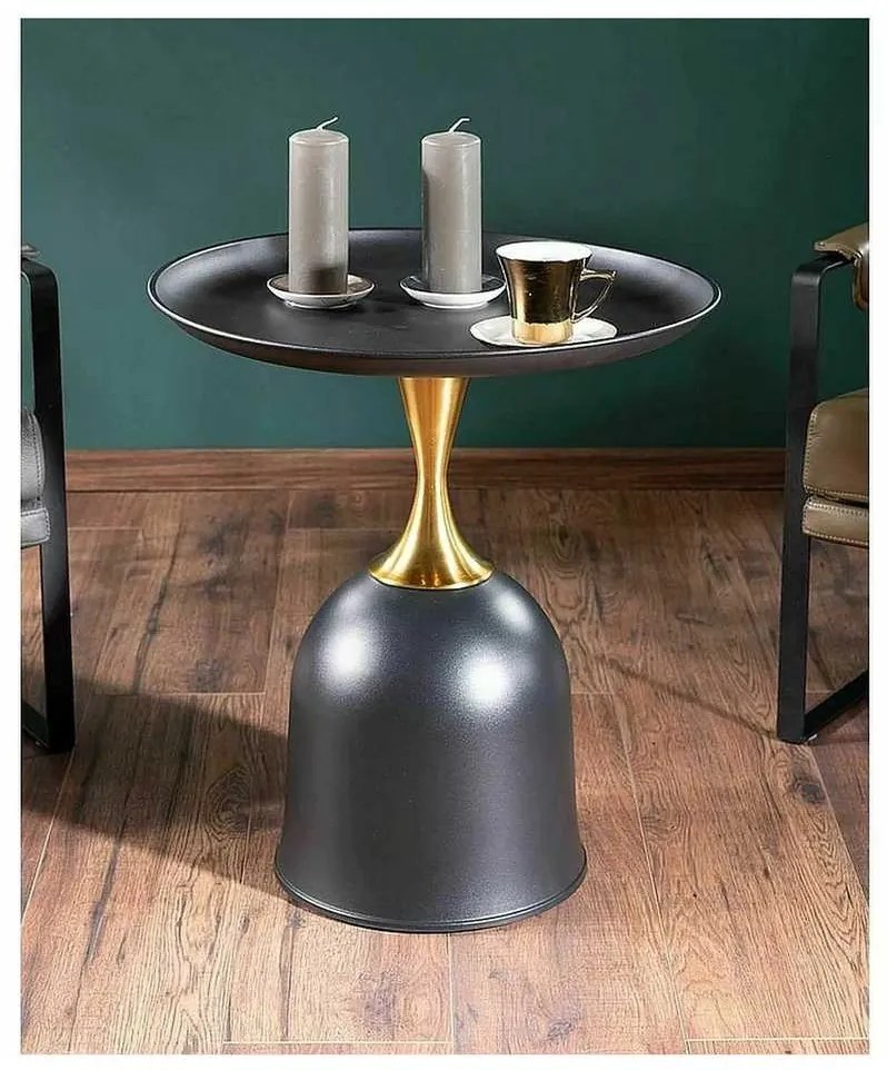 Măsuță de cafea Cavaria, negru / auriu