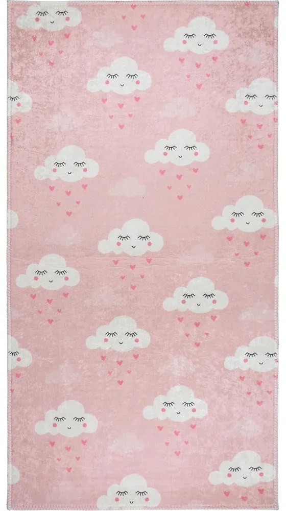 Covor pentru copii roz deschis lavabil 160x230 cm Pink Clouds – Vitaus