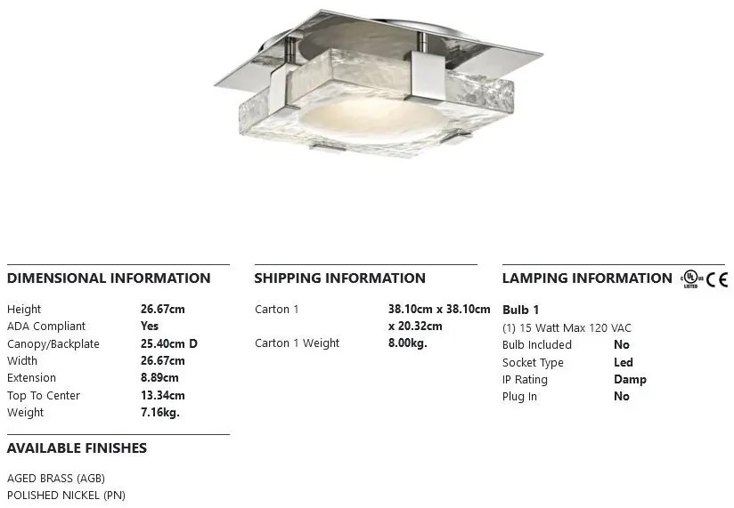 Aplica LED pentru tavan sau perete design modern BOURNE nichel lucios