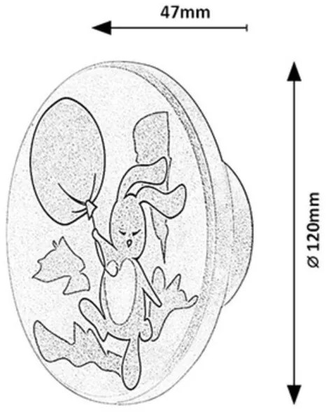 Aplica camera copii motiv iepuras si balon Hopply LED CCT