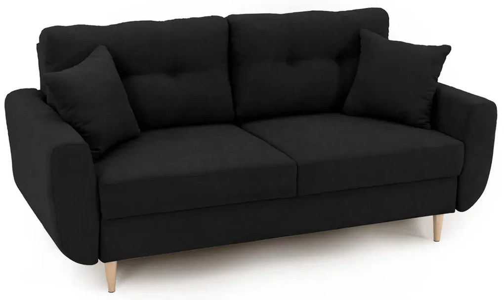Canapea Fixă 2 locuri HELSINKI, 190x90x81 cm, Negru-Enjoy