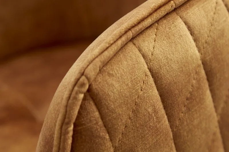 Scaun de birou elegant Euphoria, catifea galben mustar