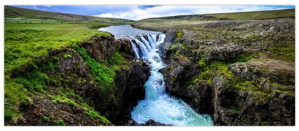 Tablou - Cascada intre stânci (120x50 cm)