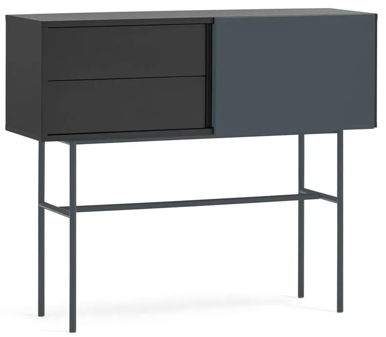 Masă consolă neagră-gri antracit 35x110 cm Nube – Teulat