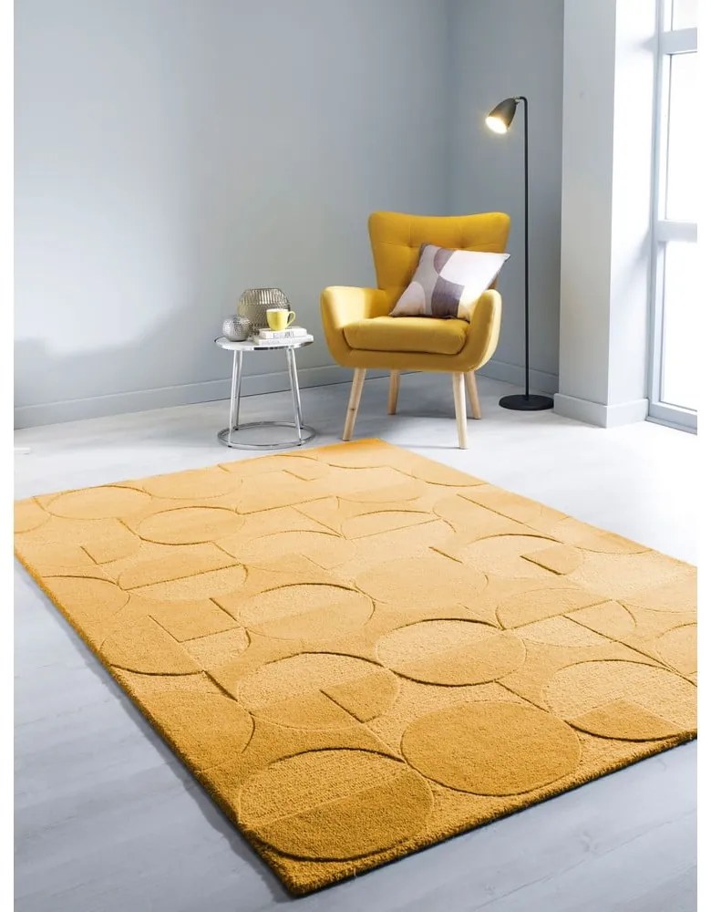 Covor din lână Flair Rugs Gigi, 200 x 290 cm, galben