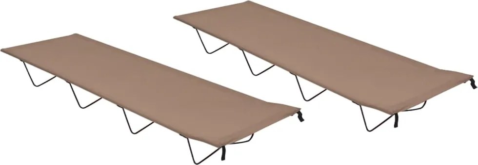 vidaXL Paturi camping, 2 buc. gri, 180x60x19 cm, țesătură oxford&oțel