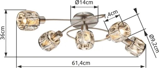 Globo 54356-5 - Lustră aplicată KRIS 5xE14/40W/230V