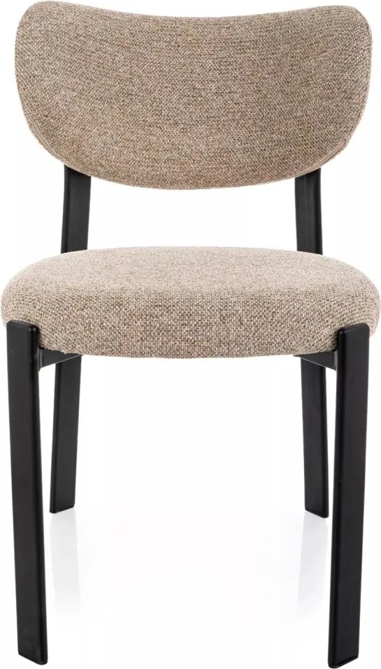 Scaun lemn tapitat Rin 253 bej/negru mat - H79 cm