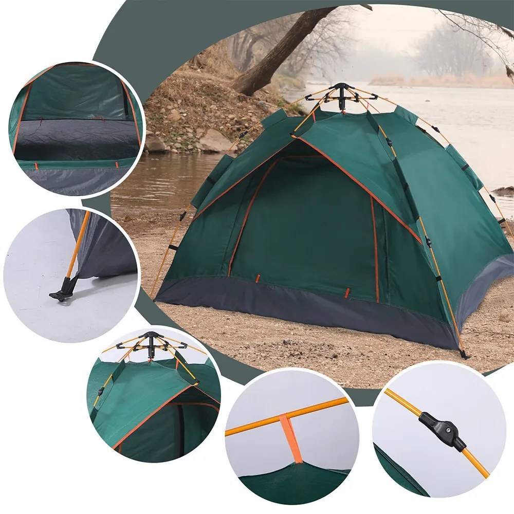 Cort pentru 3 persoane 2x2x1,35m, verde