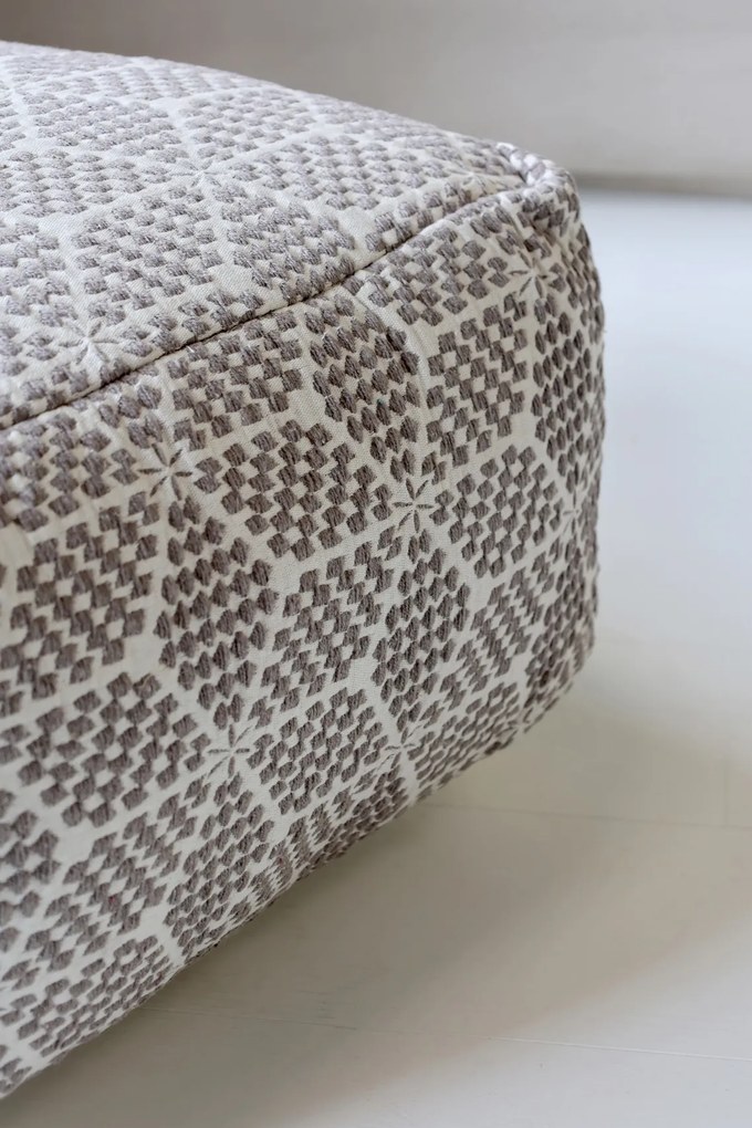 Pouf mocca din bumbac si fibre reciclate, "Lounge"