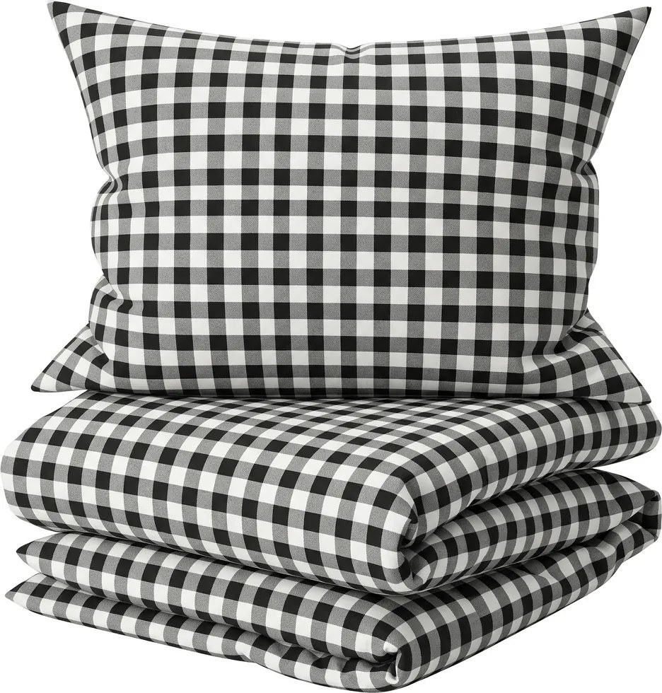 Lenjerie de pat din bumbac NORDIC CHECK gri inchis Dimensiune lenjerie de pat: 70 x 90 cm | 140 x 200 cm