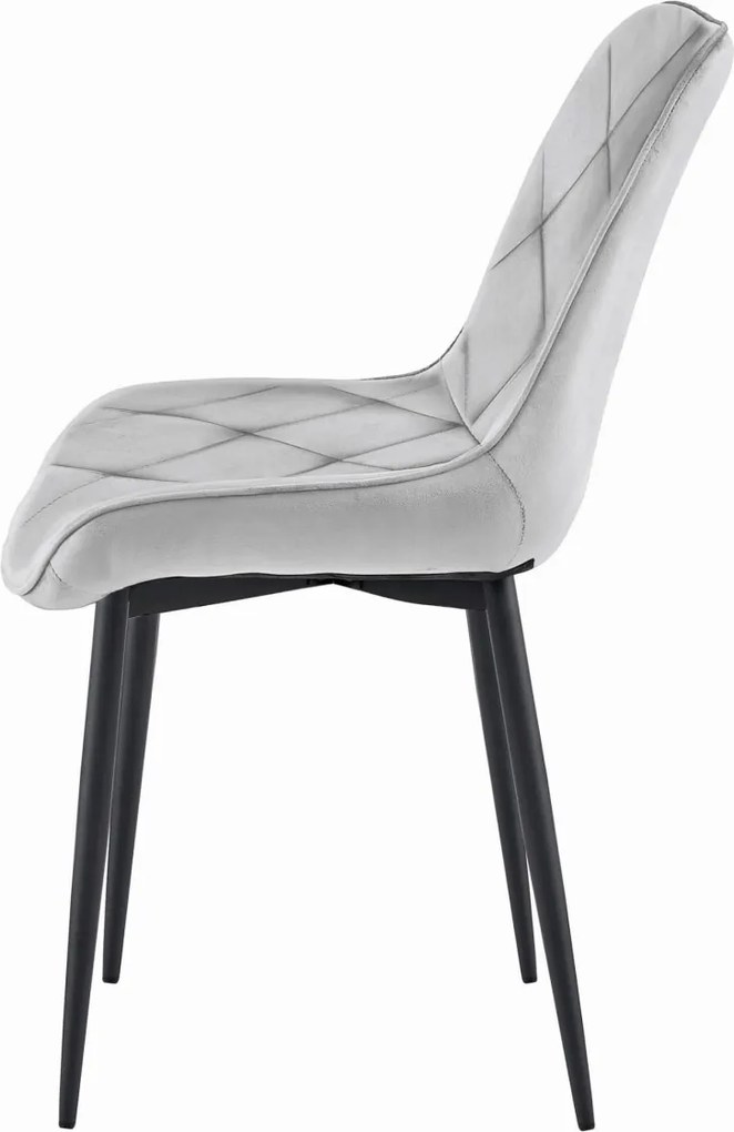 OFERTA Scaun de sufragerie din catifea TOR, gri deschis calitate II