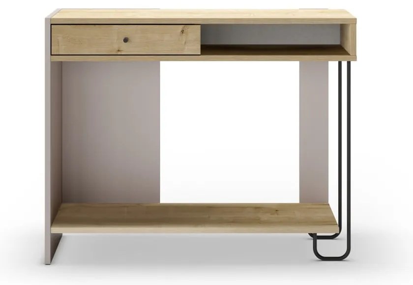 Masă consolă cu blat cu aspect de lemn de stejar 35x100 cm Saturne – Marckeric