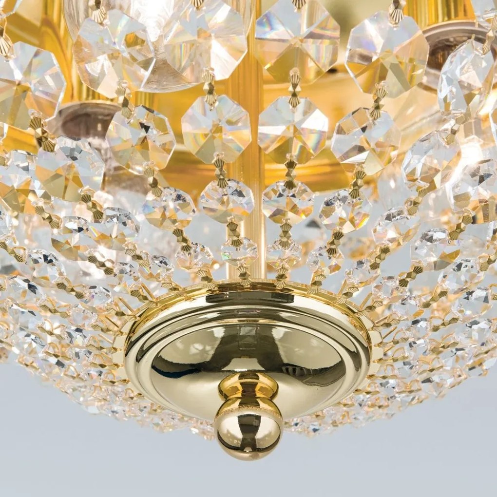 Plafoniera cristal Asfour design elegant lux PLAFOND D-35cm aurie