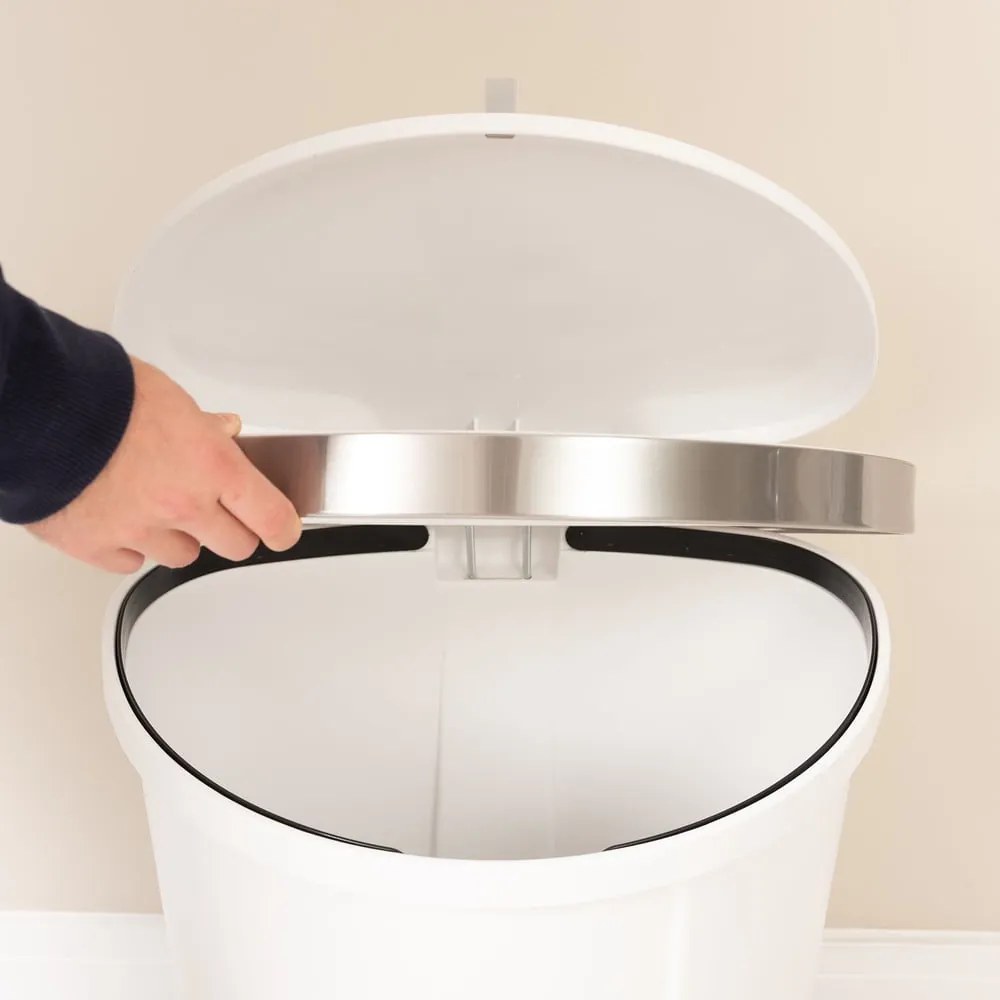 Coș de gunoi alb cu pedală din plastic 50 l – Addis