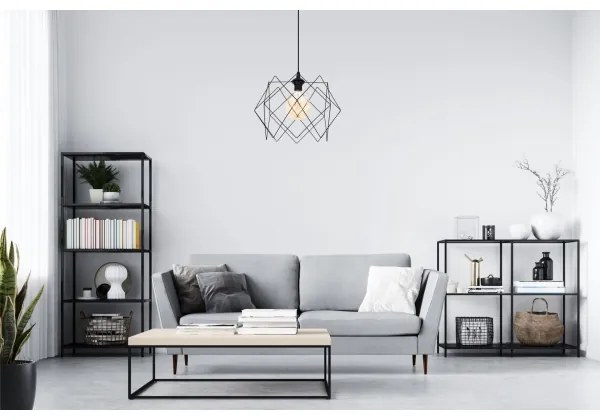 Lustră pe cablu GALL 1xE27/60W/230V negru