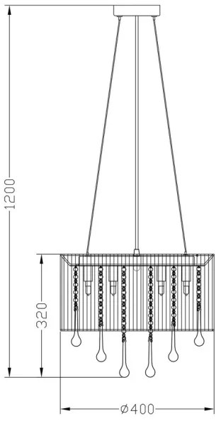 Lustră pe cablu VERONA 8xG9/40W/230V neagră Zuma Line RLD92174-8B
