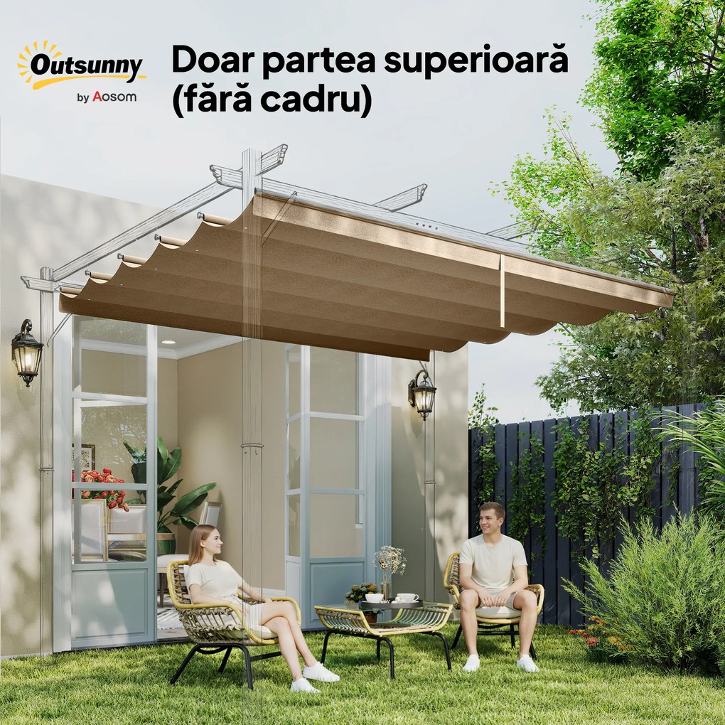 Outsunny Tettuccio di Ricambio per Gazebo 3x3 m con 10 Fori di Drenaggio Grigio | Aosom Romania