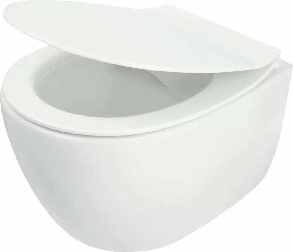 Set vas WC suspendat Deante Silia cu capac softclose alb