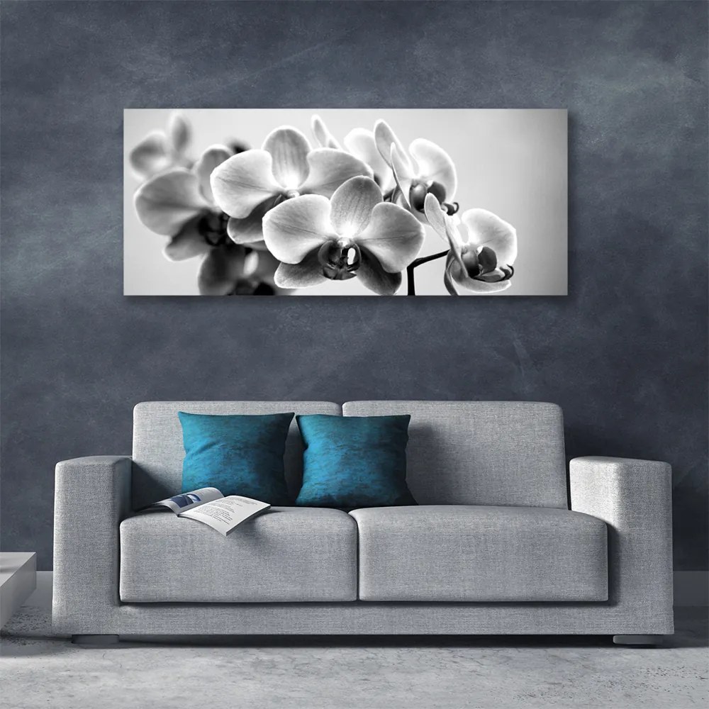 Tablou pe panza canvas Flori Floral Gray