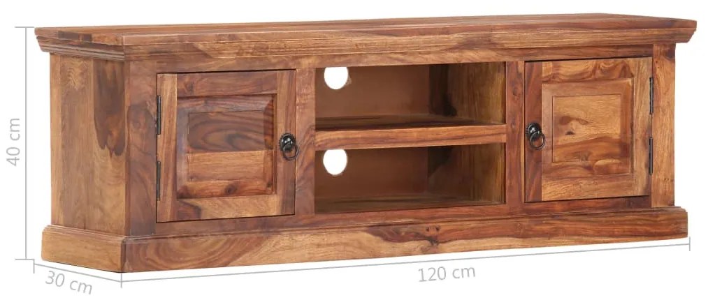 Comoda TV, 120 x 30 x 40 cm, lemn masiv de sheesham