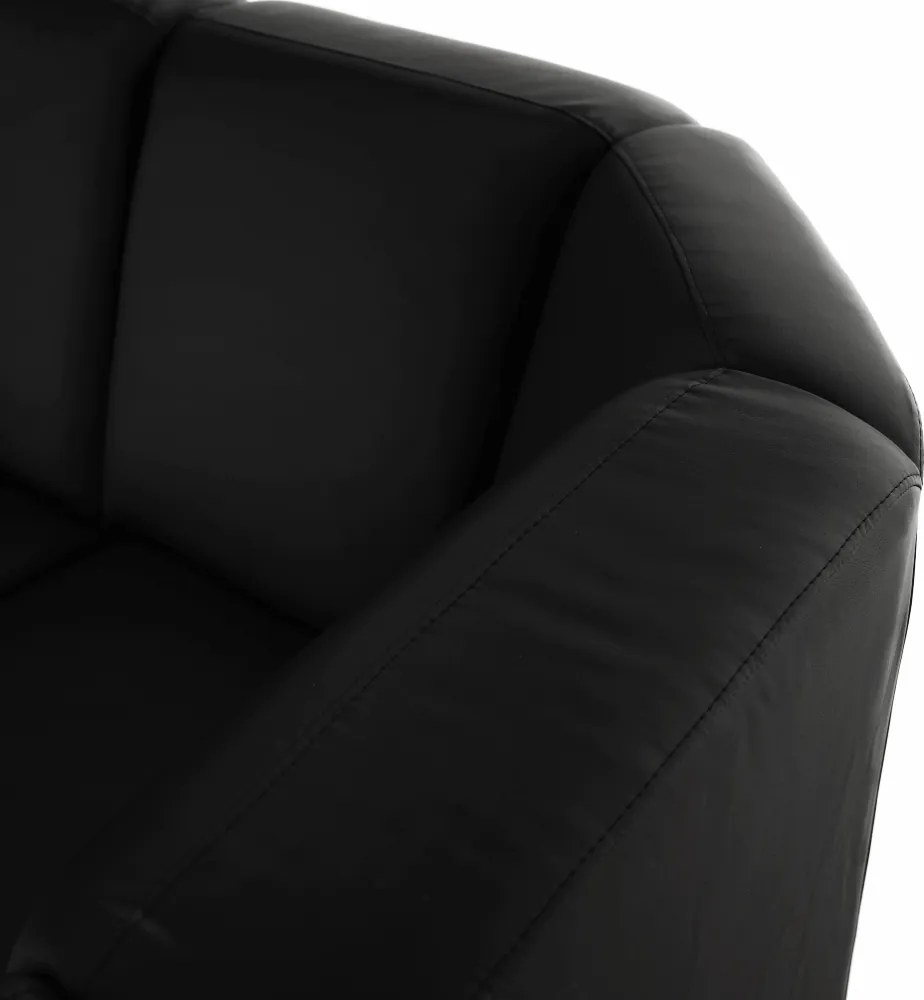 Colţar în formă de U, piele ecologică neagră, model stânga, BITER U