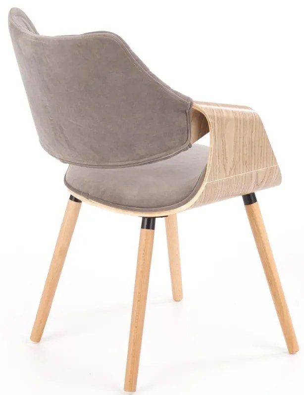Scaun K396 material catifea gri stejar