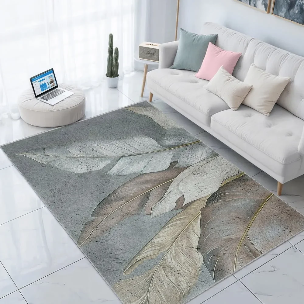 Covor tip traversă verde/gri lavabil 80x200 cm Dusty Leaves – Mila Home