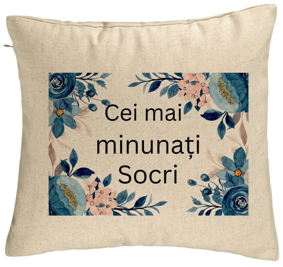 Perna Decorativa pentru Socri 1, 40x40 cm, Bej, Husa Detasabila, Burduf