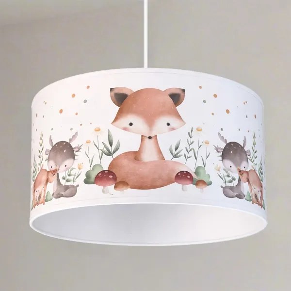 Brilagi - Lustră LED pentru copii cu cablu BOBO 1xE27/60W/230V Ø 35 cm alb/animăluțe