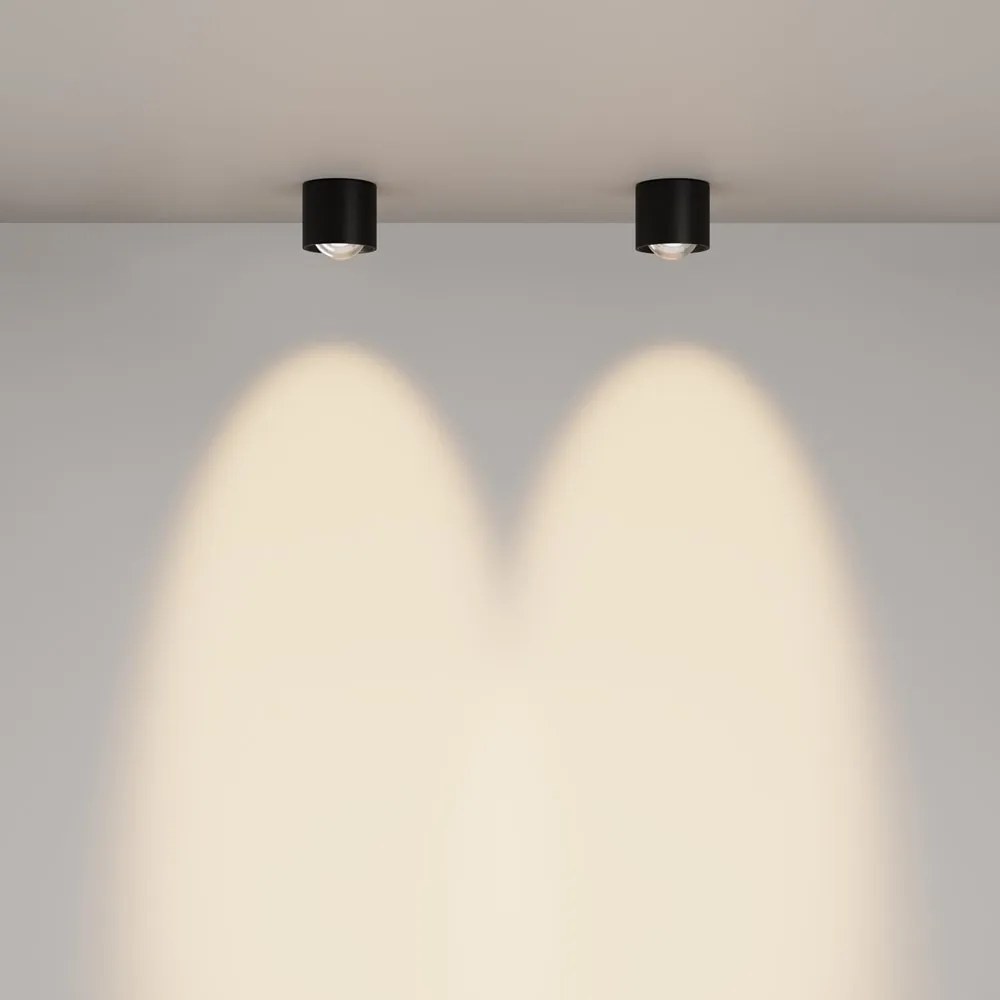 Spot aplicat LED Lens negru 3000K 15W