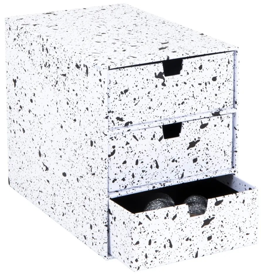 Cutie cu 3 sertare Bigso Box of Sweden Ingrid, alb-negru