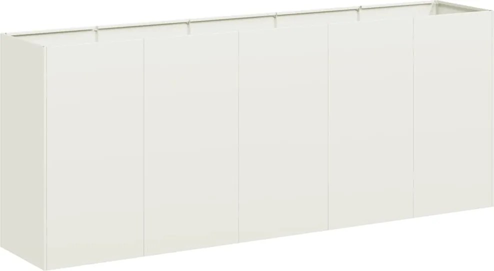 vidaXL Jardinier alb 200x40x80 cm Oțel laminat la rece