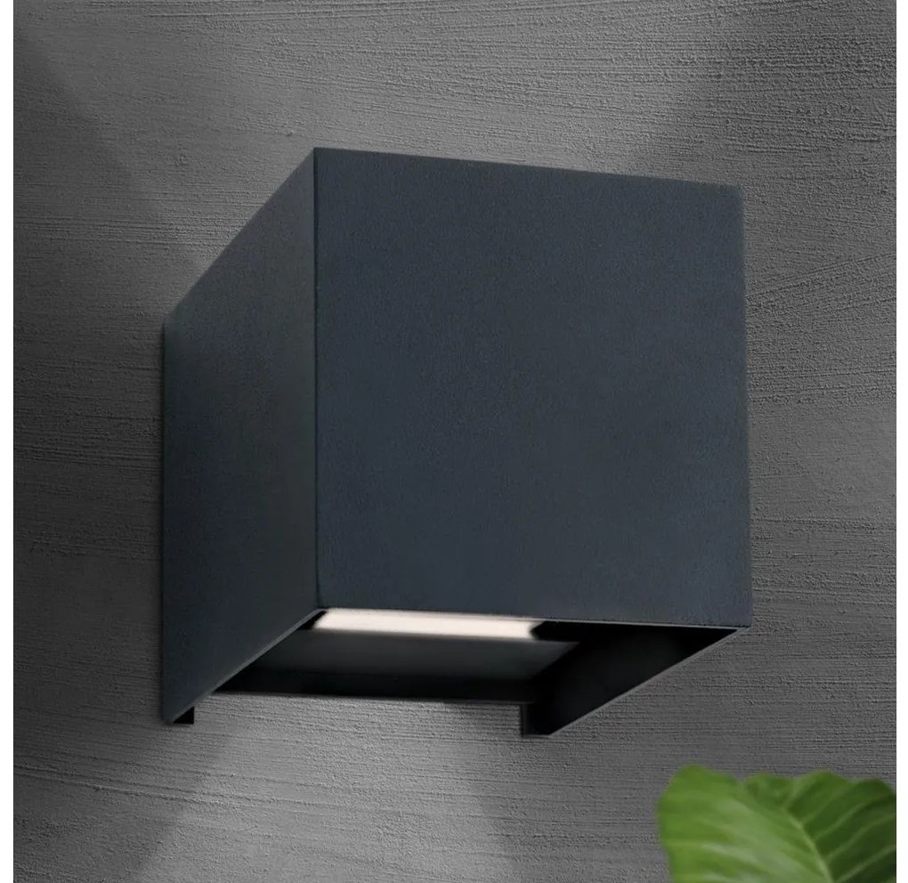 Aplică LED de exterior Orion AL 11-1192 CUBE 2xLED/3W/230V IP54 antracit