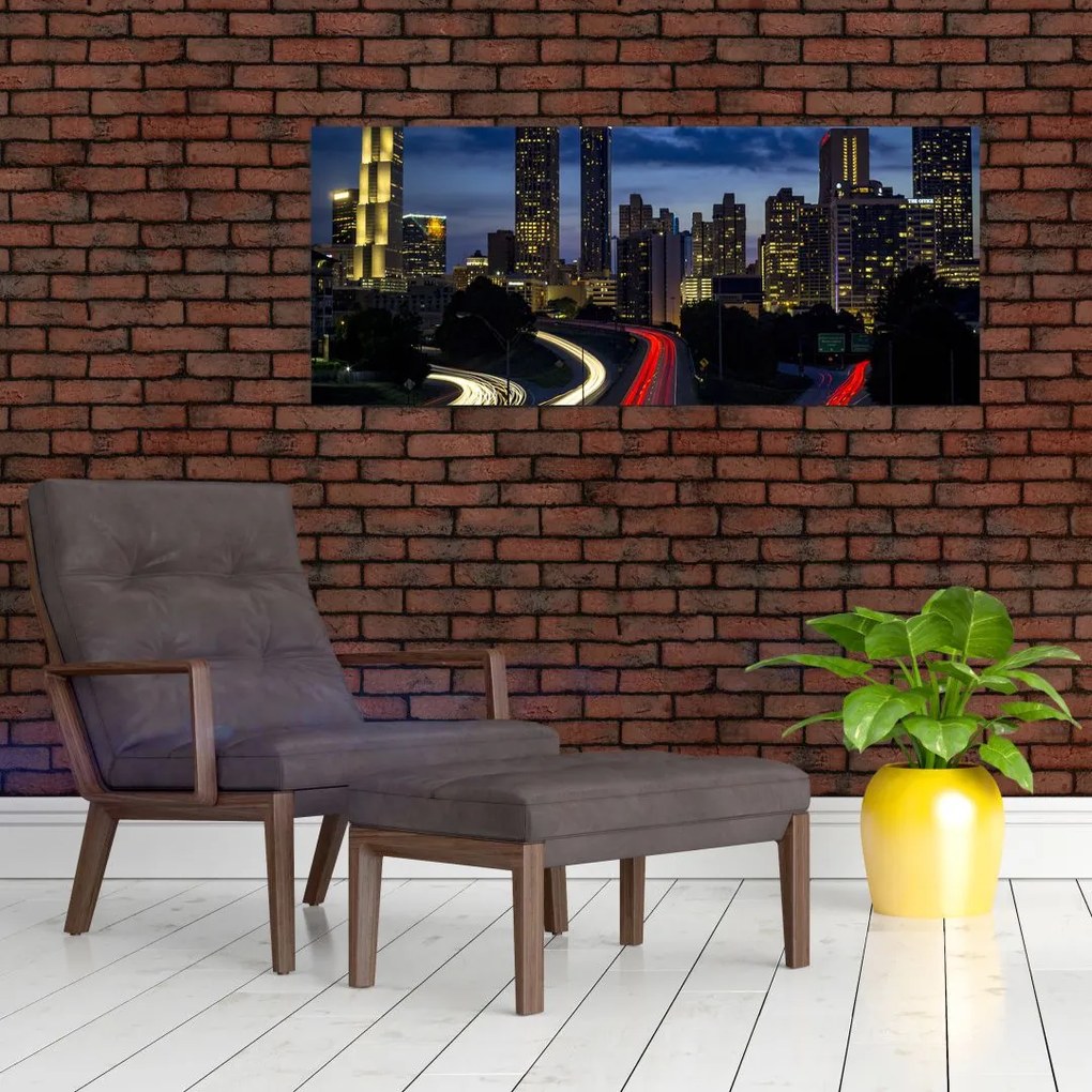 Tablou cu orașul nocturn (120x50 cm)