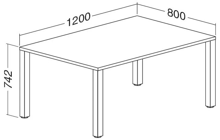 Masa ProOffice B 120 x 80 cm, para salbatica
