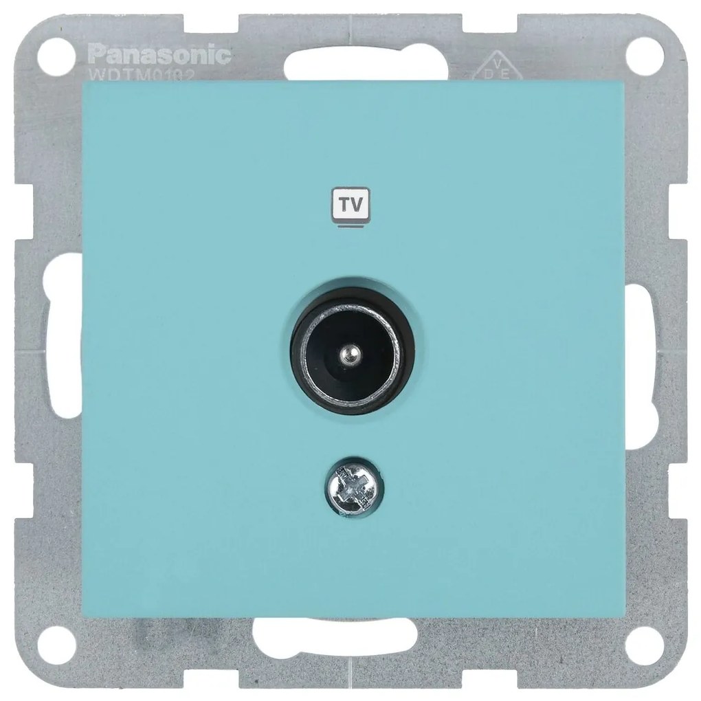 Priza TV finala, IP20, Turcoaz, Panasonic Karre Plus 55 Soft Touch